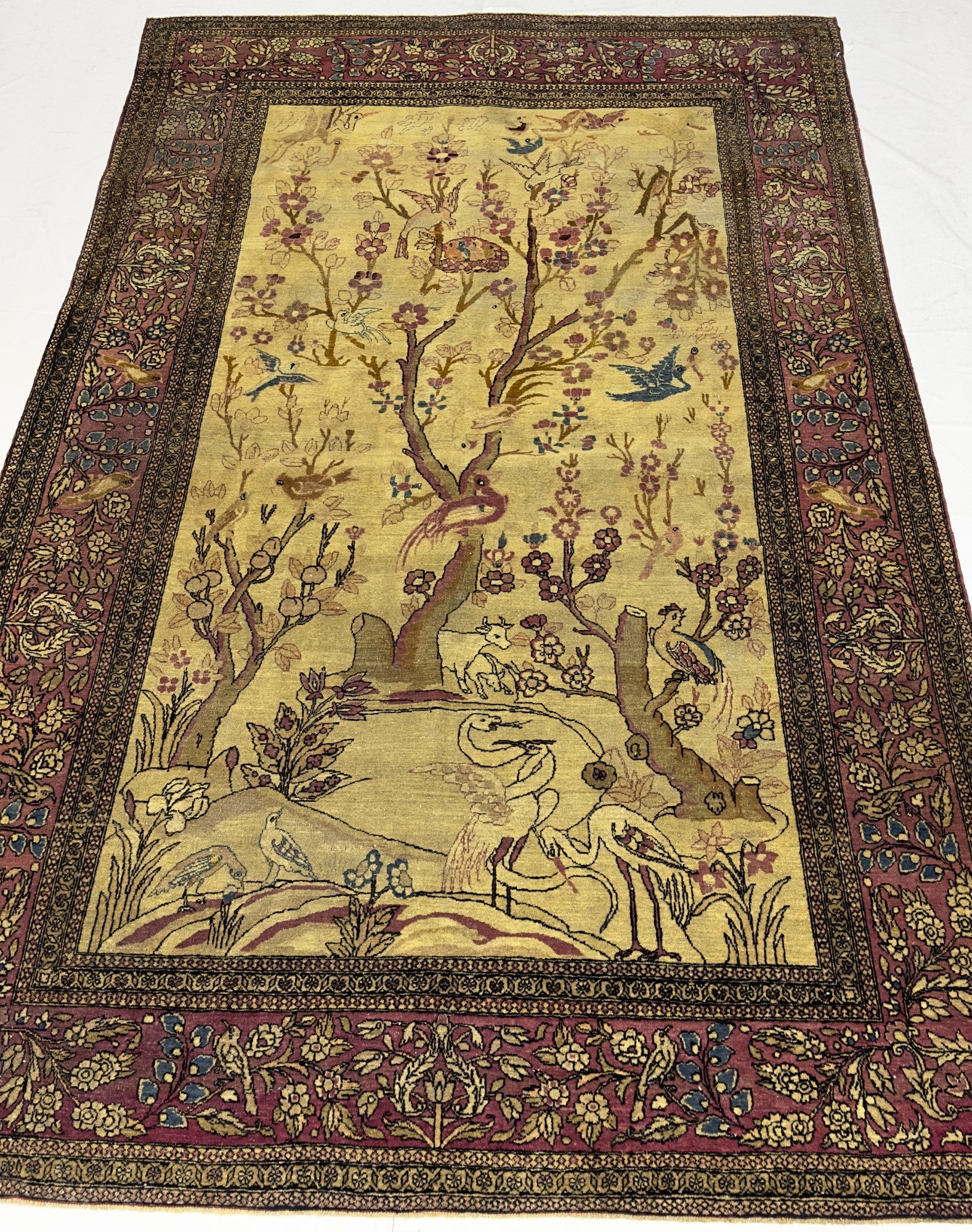 Antique  Tehran Rug 4'6" x 7' 0"