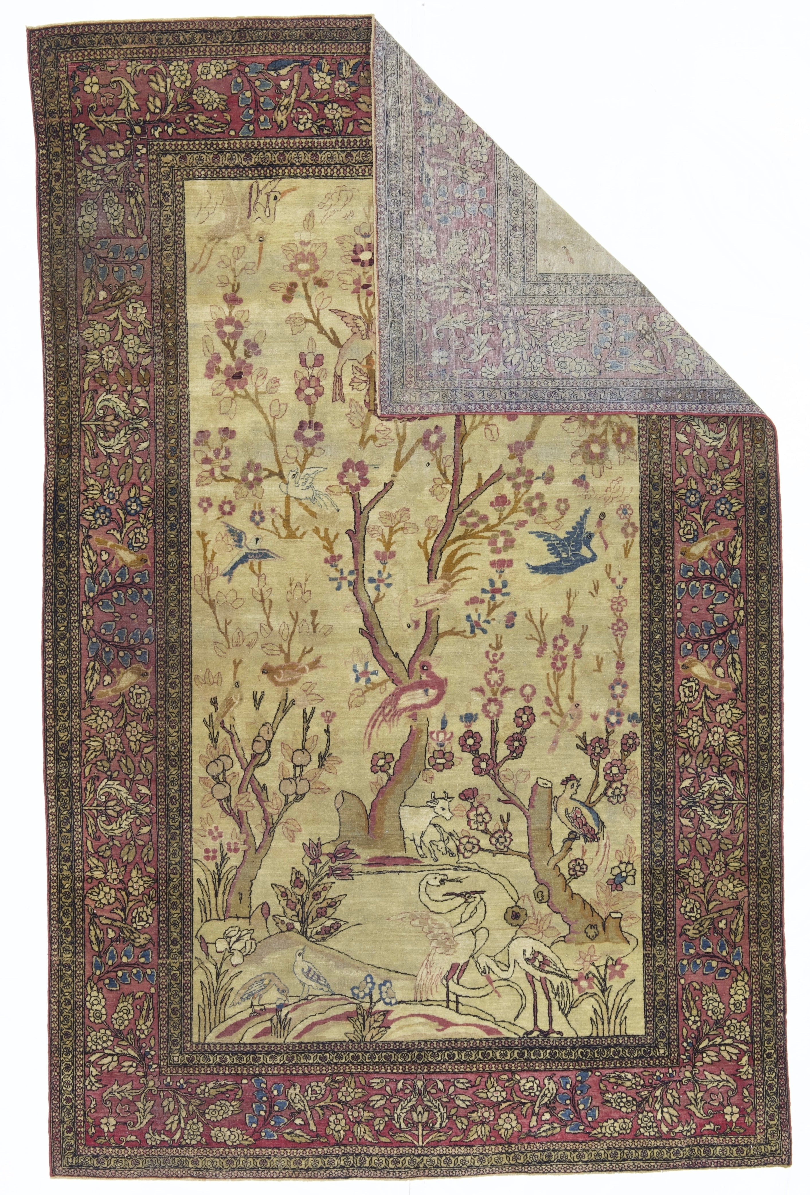 Antique  Tehran Rug 4'6" x 7' 0"