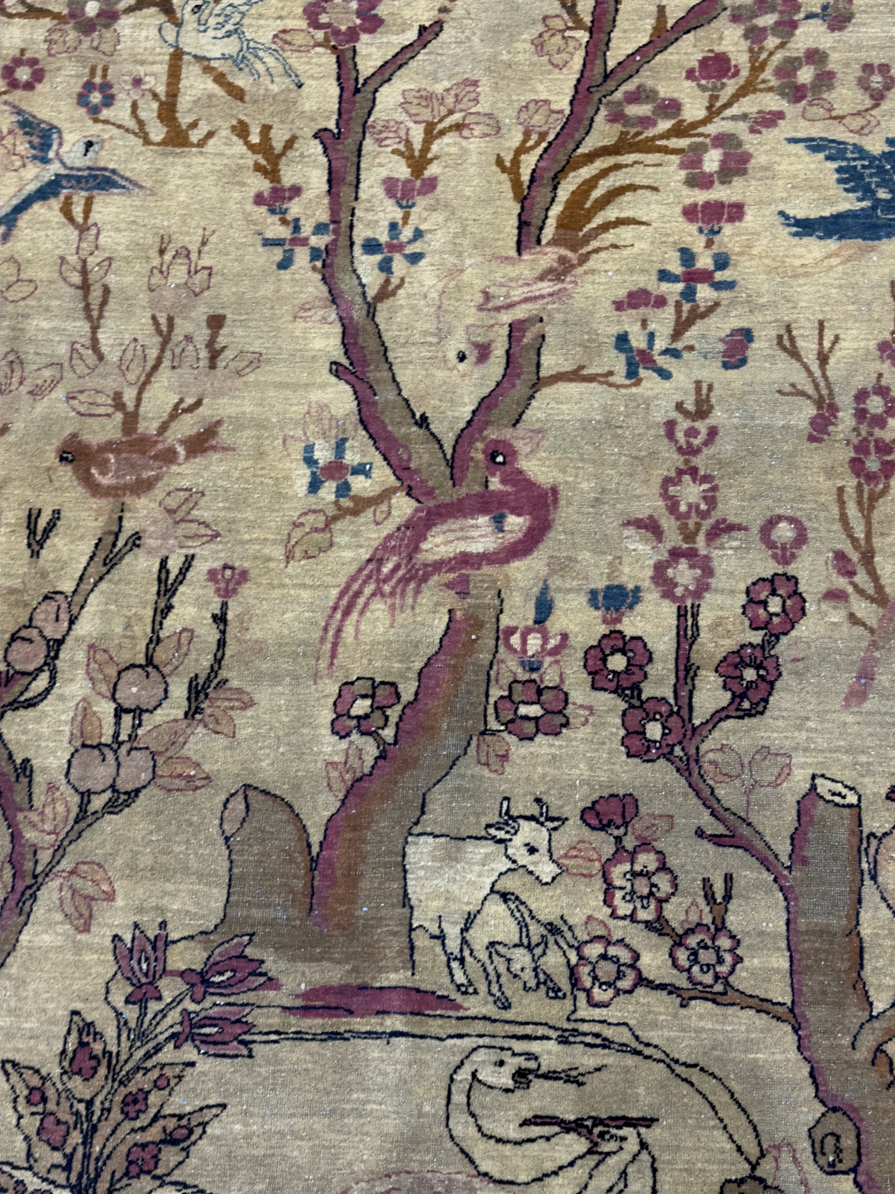 Antique  Tehran Rug 4'6" x 7' 0"