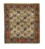 Antique  Tabriz Signed Rug 4'4" x 4' 10''