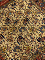 Antique  Tabriz Signed Rug 4'4" x 4' 10''