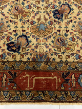 Antique  Tabriz Signed Rug 4'4" x 4' 10''