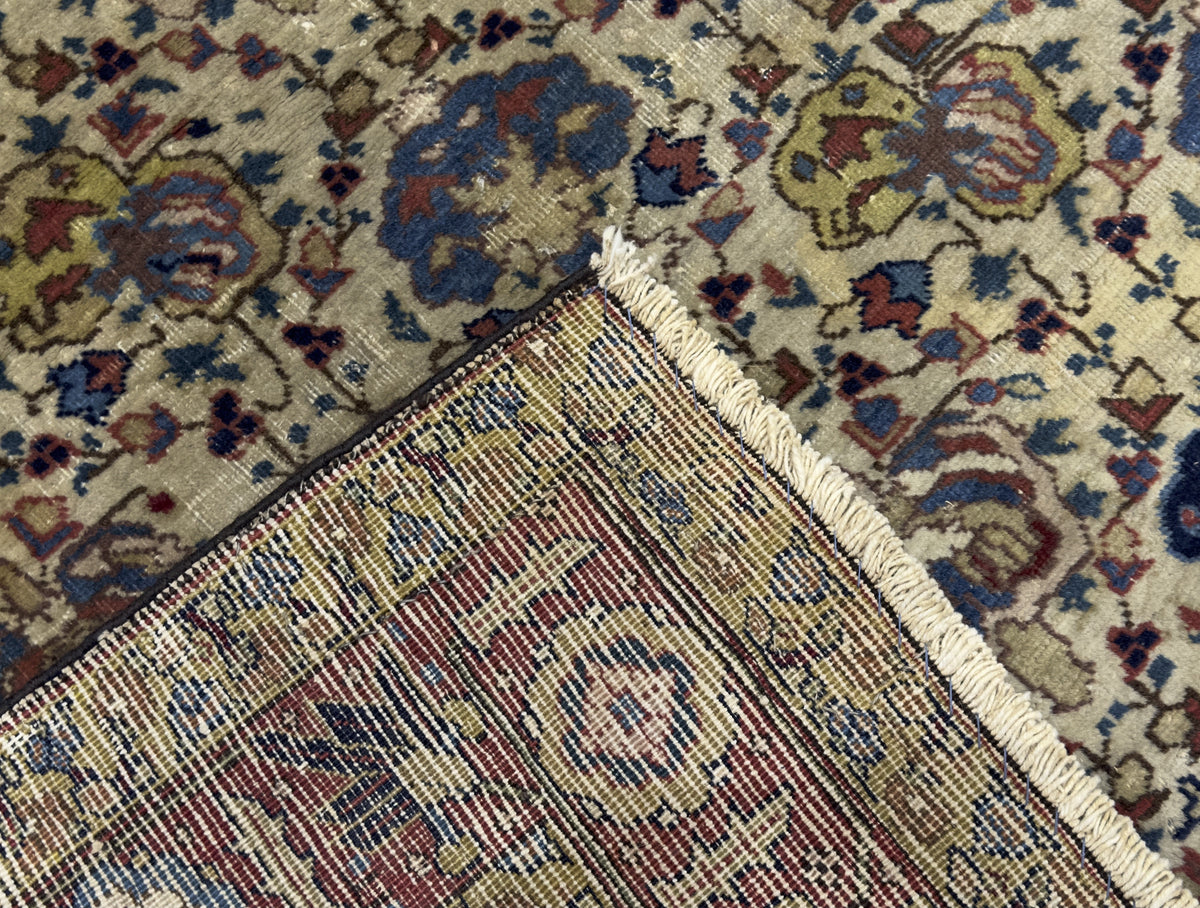 Antique  Tabriz Signed Rug 4'4" x 4' 10''