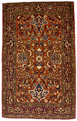 Antique  Isfahan Rug 4'6" x 7' 3"