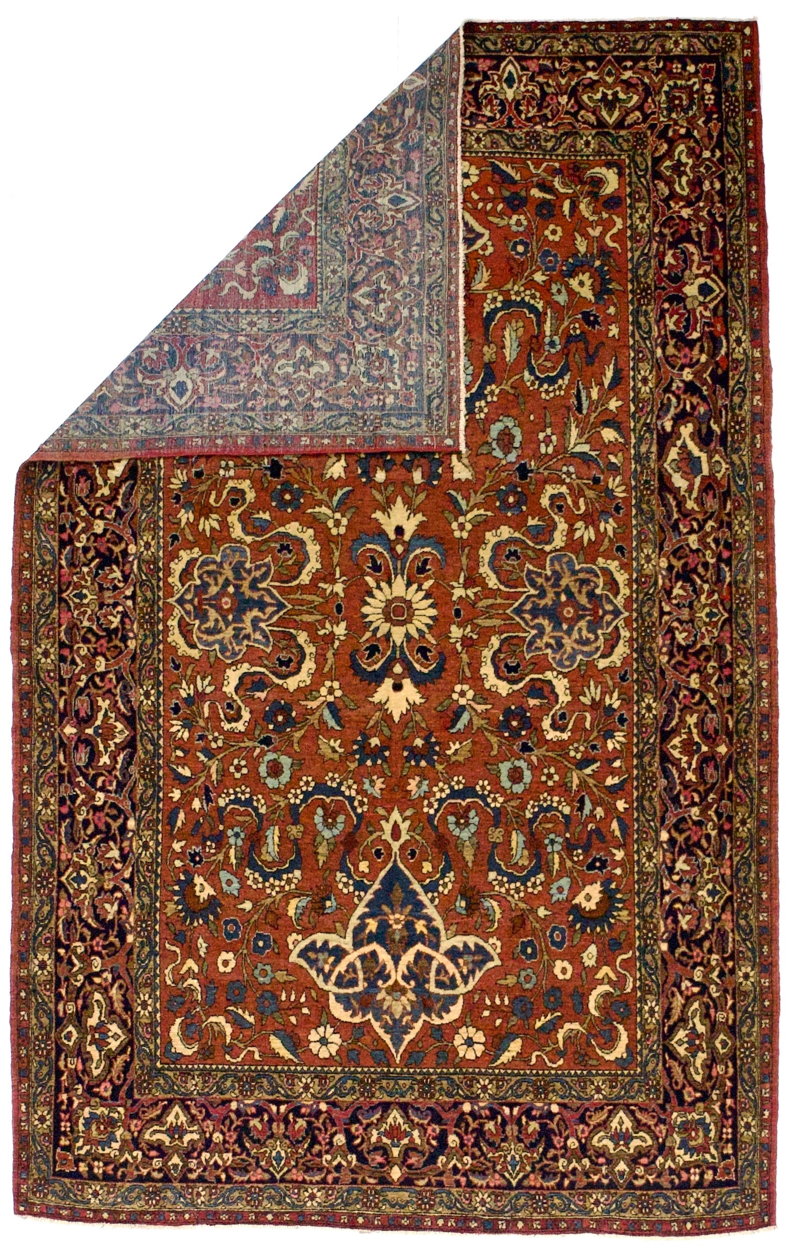 Antique  Isfahan Rug 4'6" x 7' 3"