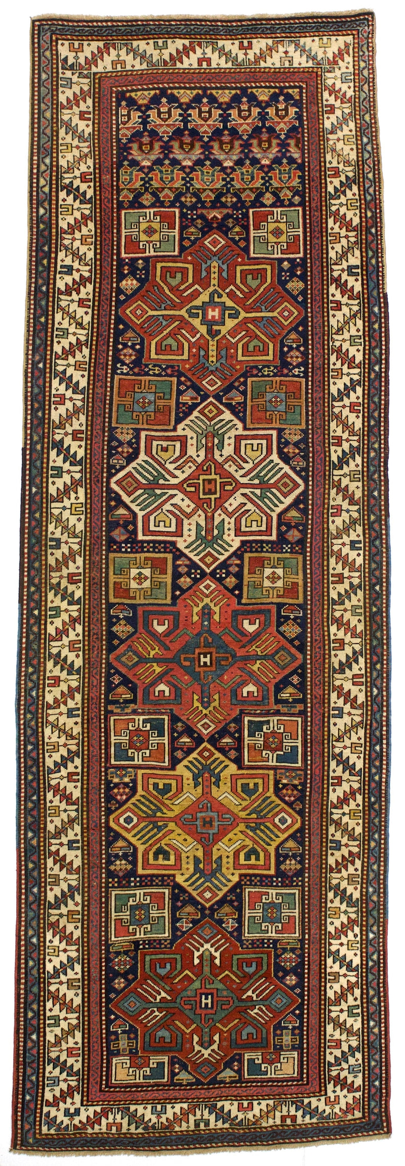 Fine Antique Caucasian Akstafa Rug 3' 7'' x 11' 6''