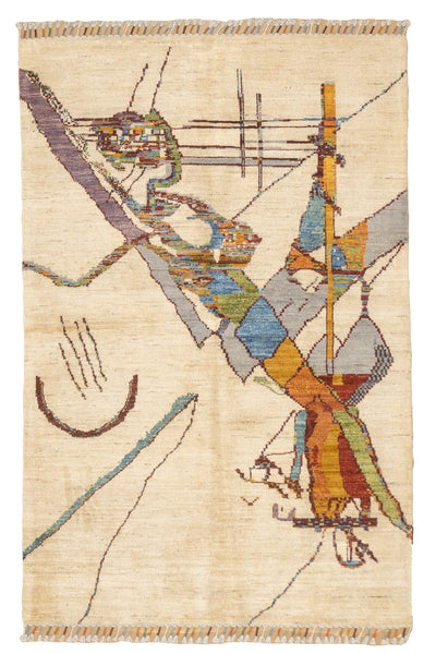 Art Deco Wool Rug 4' x 6'