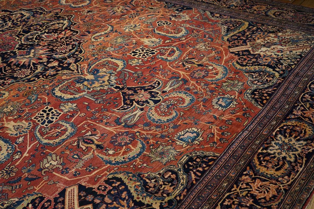 Antique Sarouk Rug 12'6'' x 17'0''