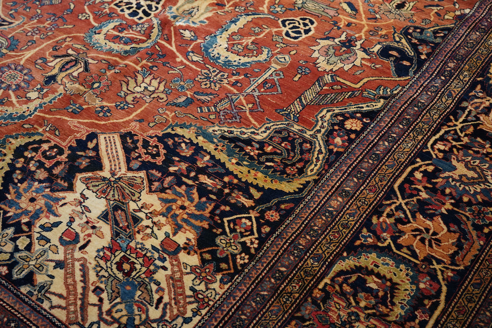 Antique Sarouk Rug 12'6'' x 17'0''