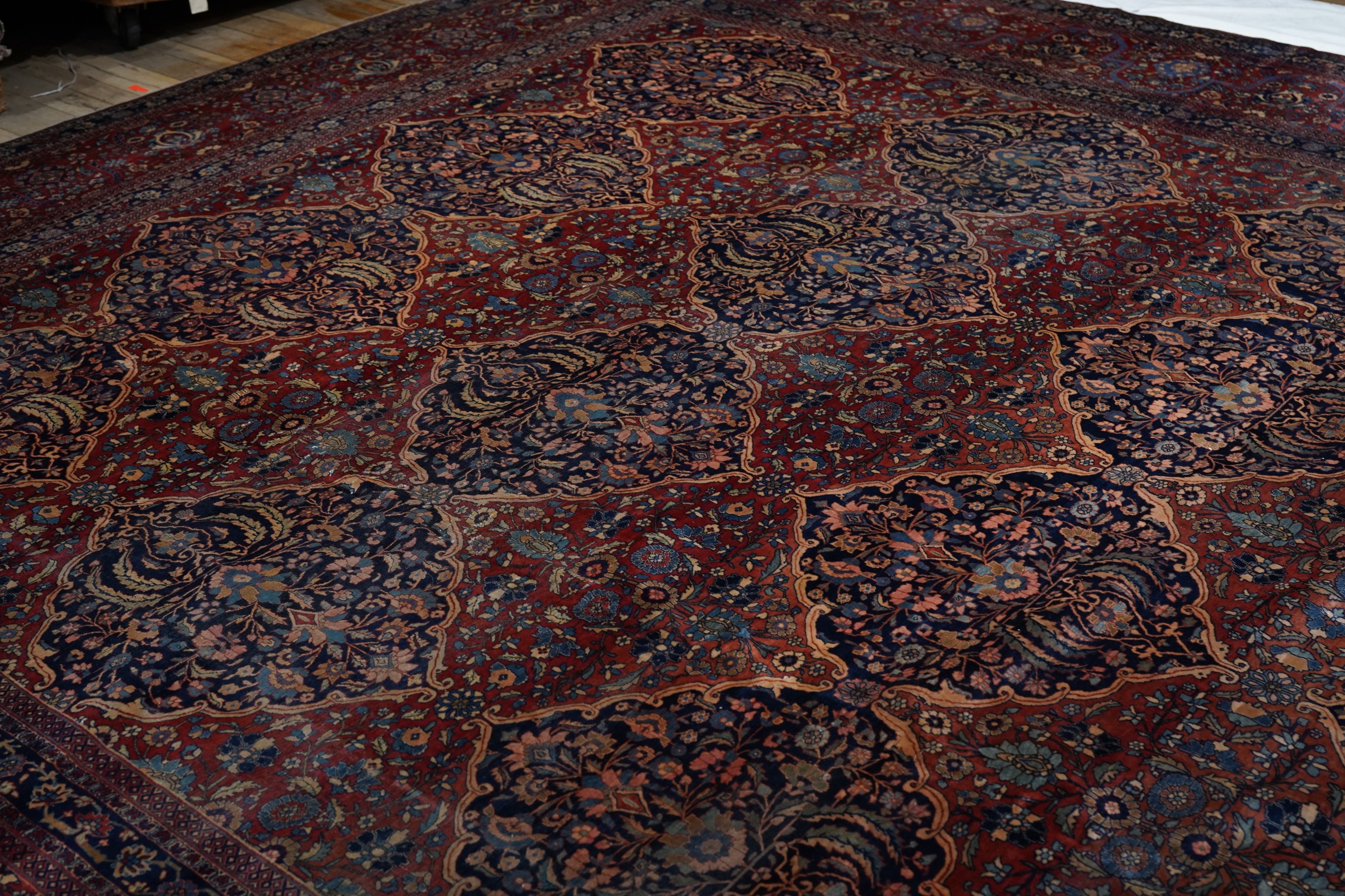 Antique Mohtasham Kashan Rug 13'3'' x 20'4''