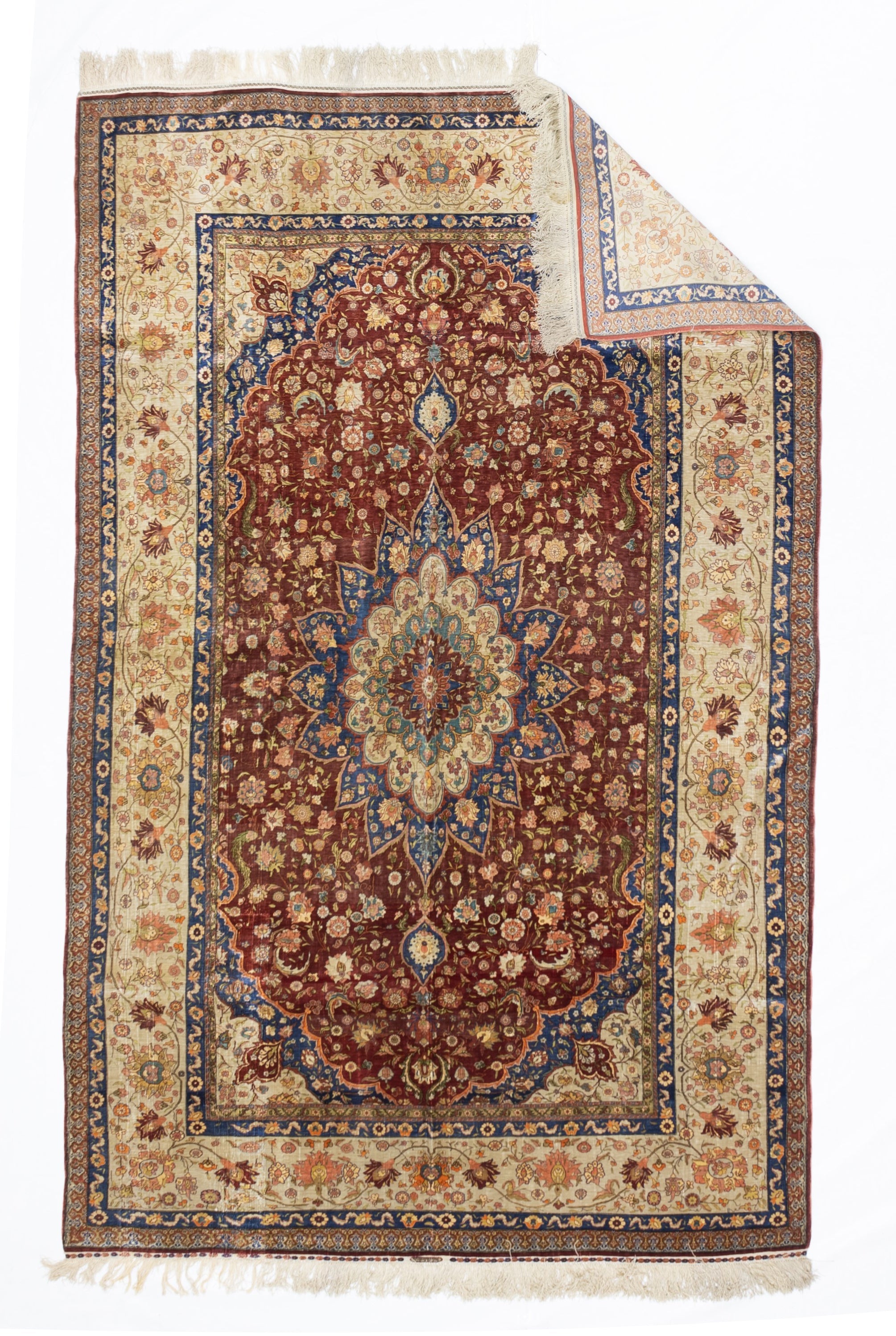 Antique Silk Fine Turkish Rug 5'3" x 8' 2"