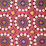 Fine Vintage Uzbek Suzani Textile Hand Knotted Rug 7'4'' x 7'7''