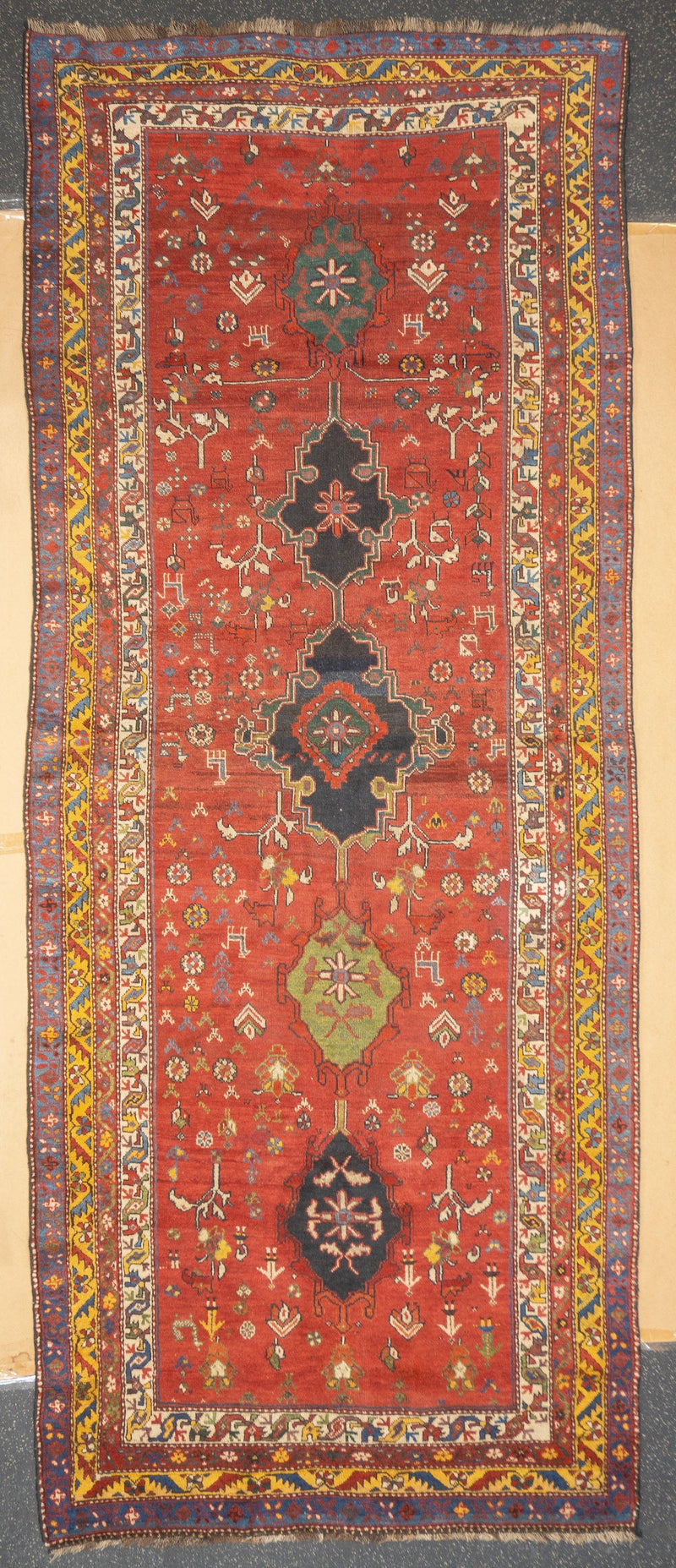 Fine Antique  Wool Foundation Lori Hallway Rug 4'7