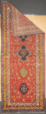Fine Antique  Wool Foundation Lori Hallway Rug 4'7" x 11'4"