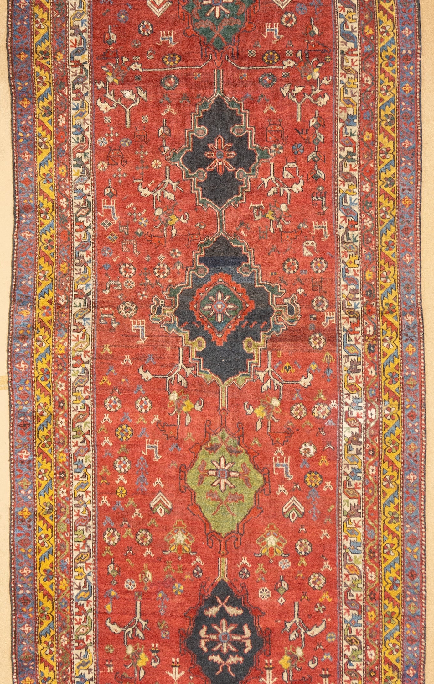 Fine Antique  Wool Foundation Lori Hallway Rug 4'7" x 11'4"