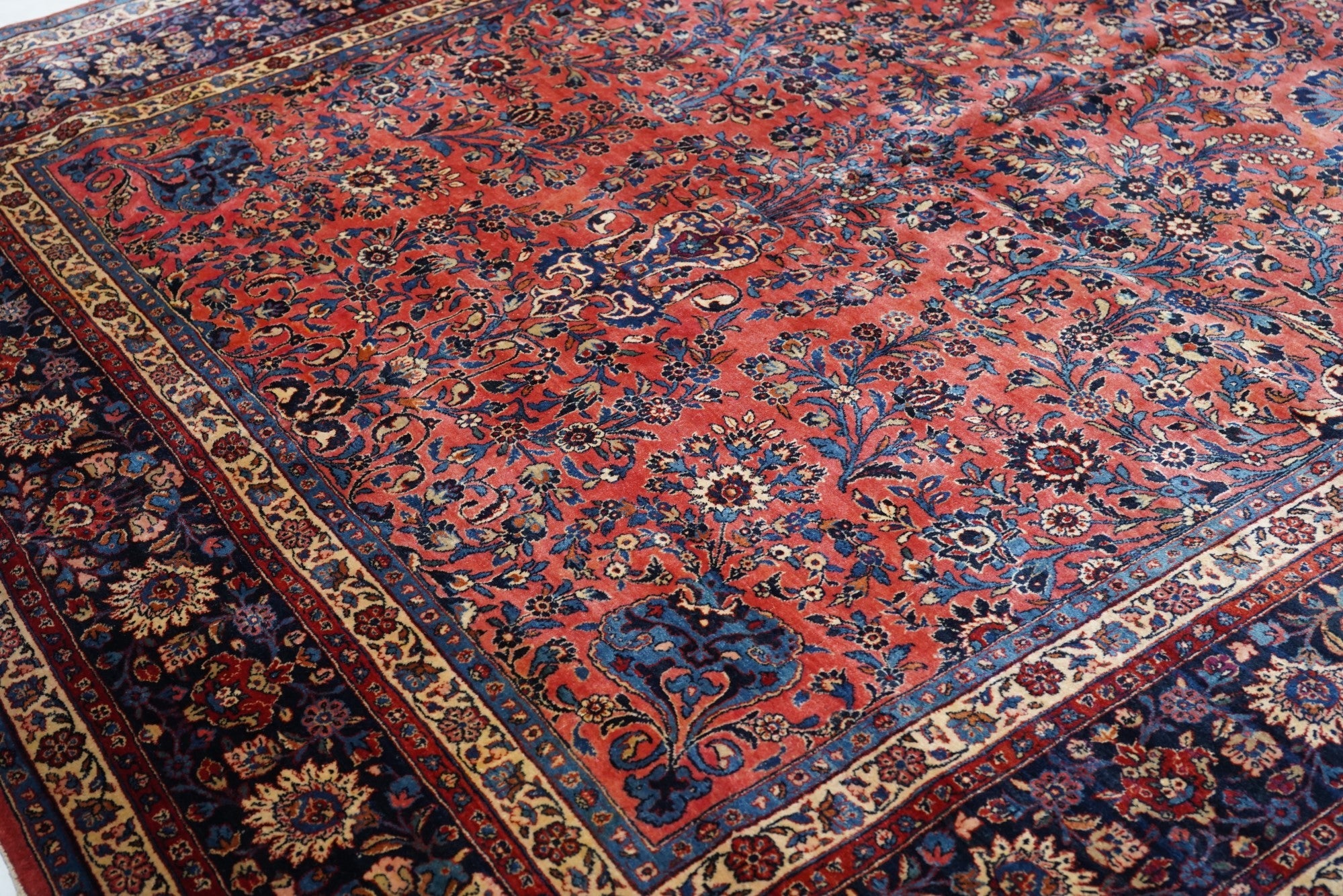Antique  Kashan Rug 9'0'' x 14'1''