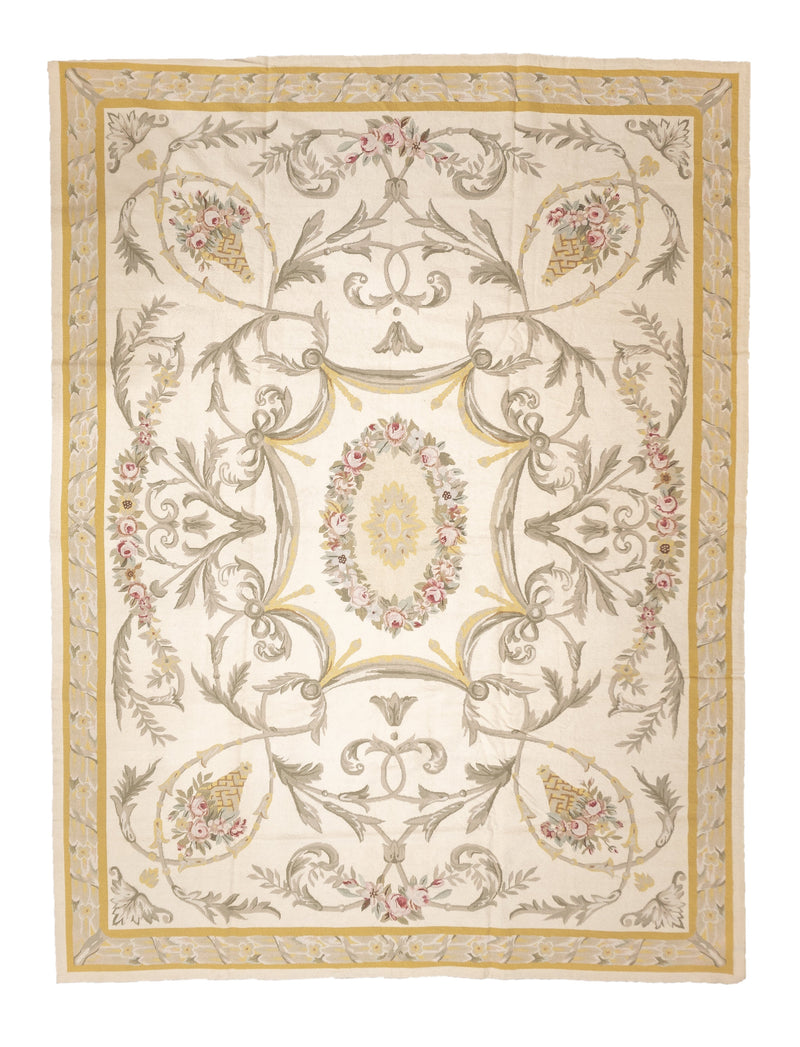 French Aubusson Design Rug 9'0