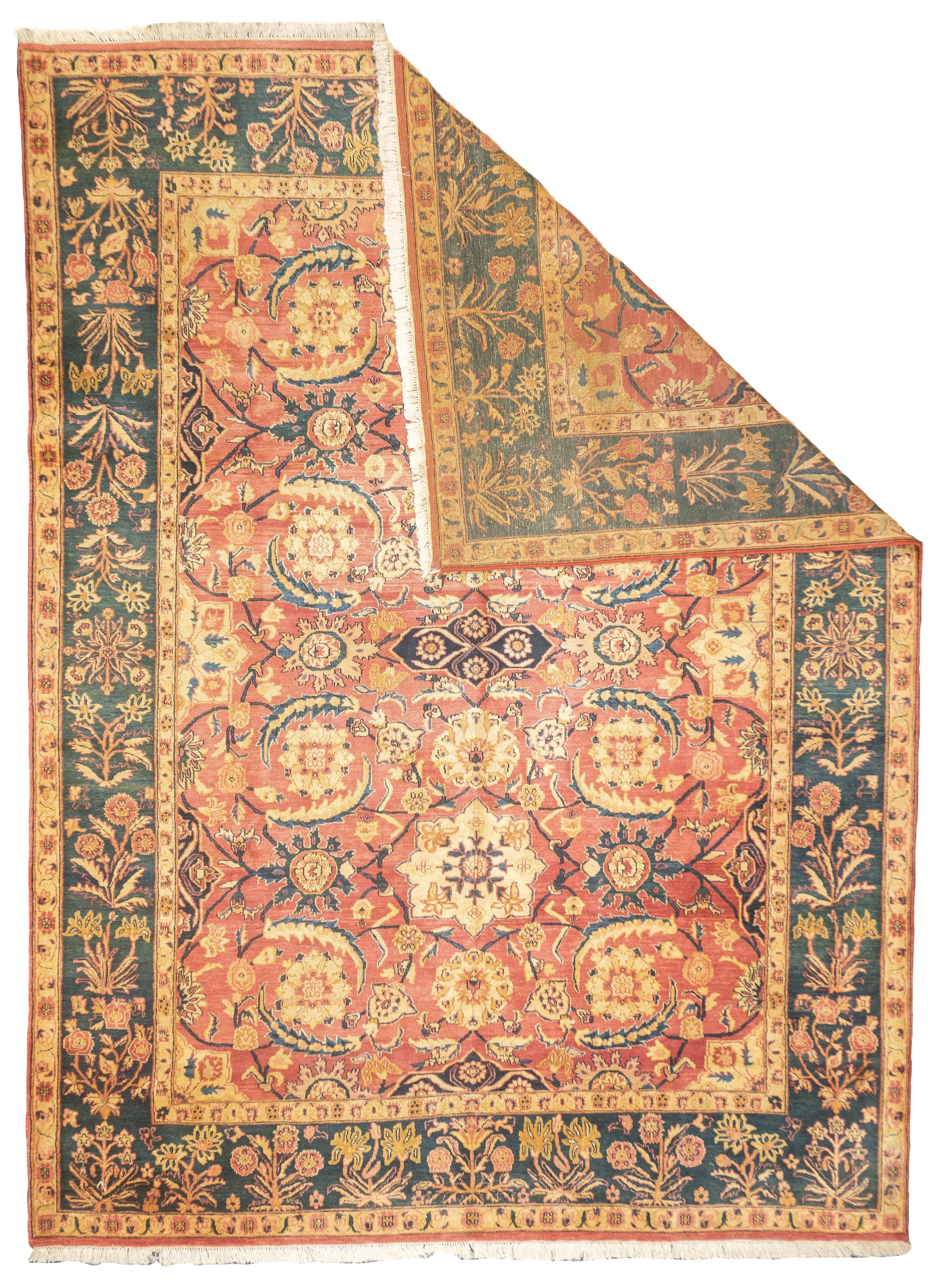 Antique Indian Agra Wool Rug 8'11" x 12'1"