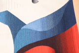 Fine mid century French designer wool tapestry 4'10" x 6'4"