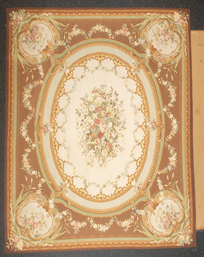Aubusson Flat Weave Wool Rug 8'0