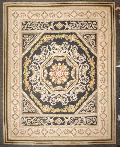 Aubusson Flat Weave Wool Rug 12'0