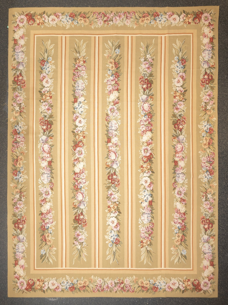 Aubusson Flat Weave Wool Rug 12'0
