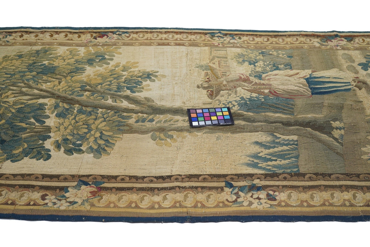Antique Tapestry French Panel 3'8'' x 8'10''