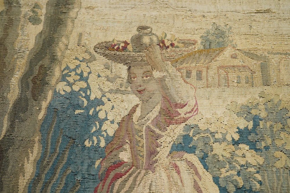 Antique Tapestry French Panel 3'8'' x 8'10''