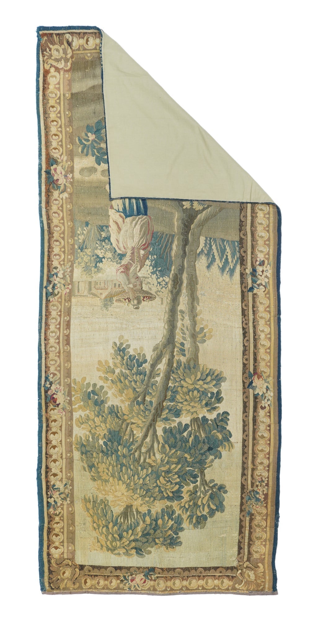 Antique Tapestry French Panel 3'8'' x 8'10''