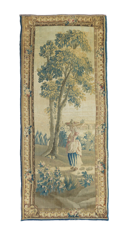 Antique Tapestry French Panel 3'8'' x 8'10''