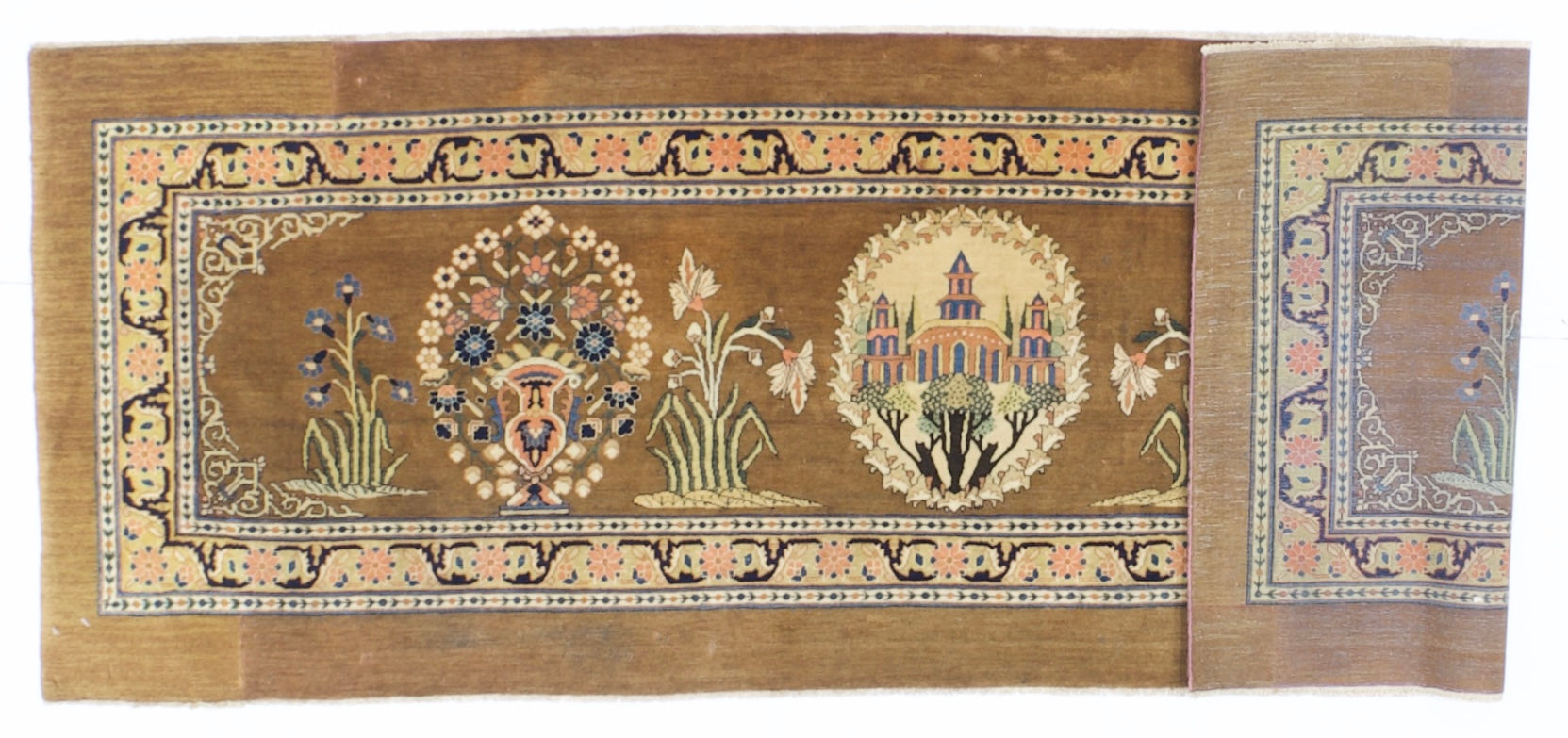 Antique Mohtasham Kashan Rug 2' 0" x 5' 9''
