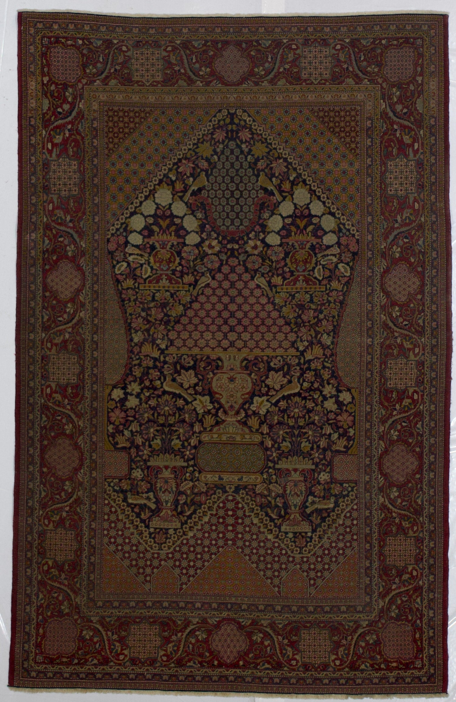 Antique  Dabir Kashan Rug 4'3" x 6' 8"