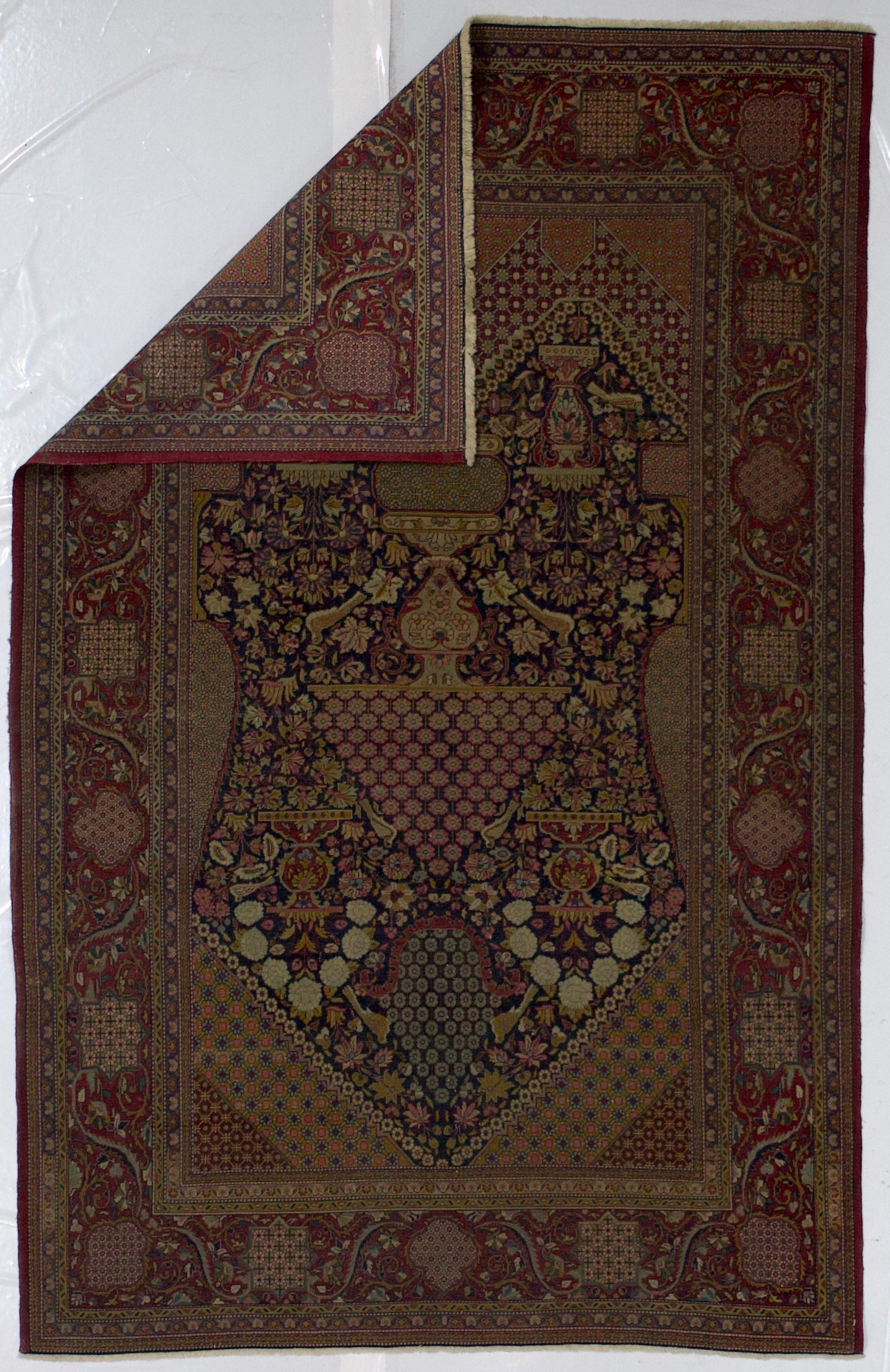 Antique  Dabir Kashan Rug 4'3" x 6' 8"