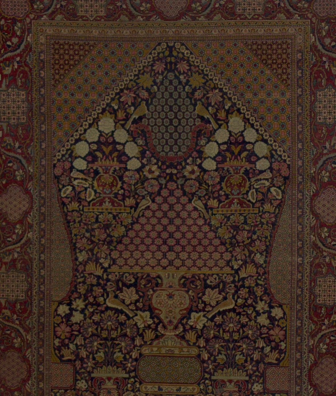 Antique  Dabir Kashan Rug 4'3" x 6' 8"
