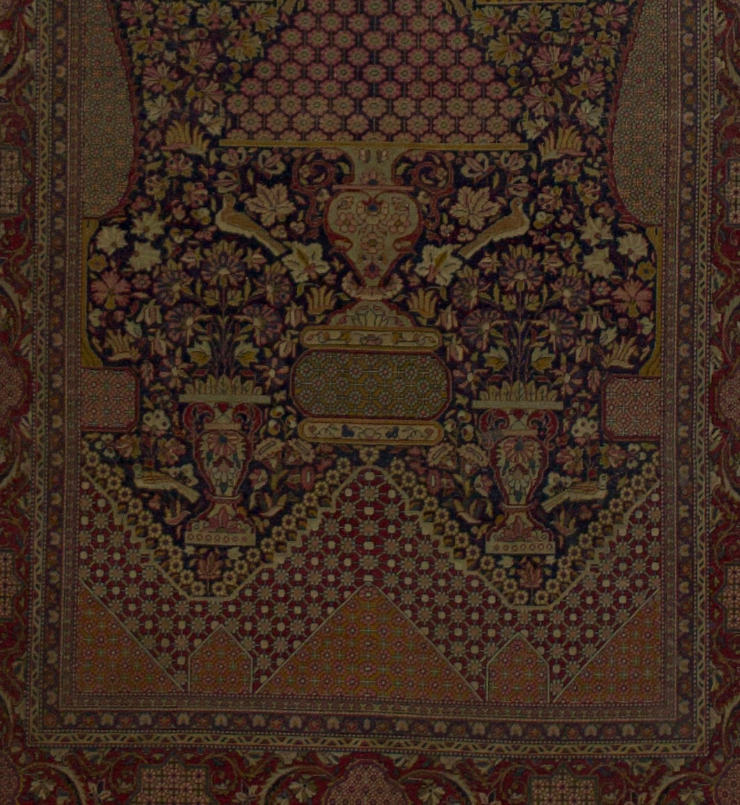 Antique  Dabir Kashan Rug 4'3" x 6' 8"
