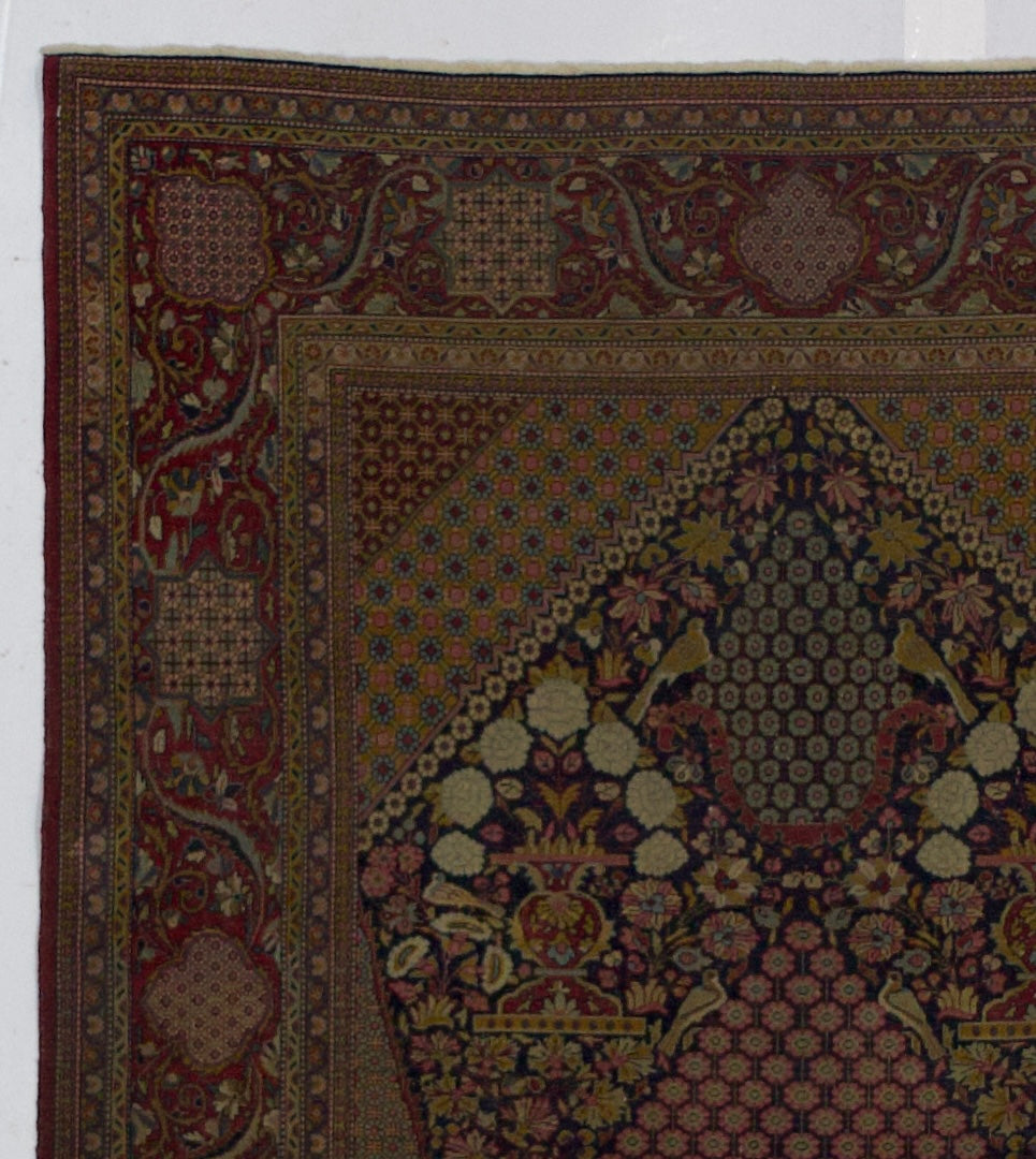 Antique  Dabir Kashan Rug 4'3" x 6' 8"