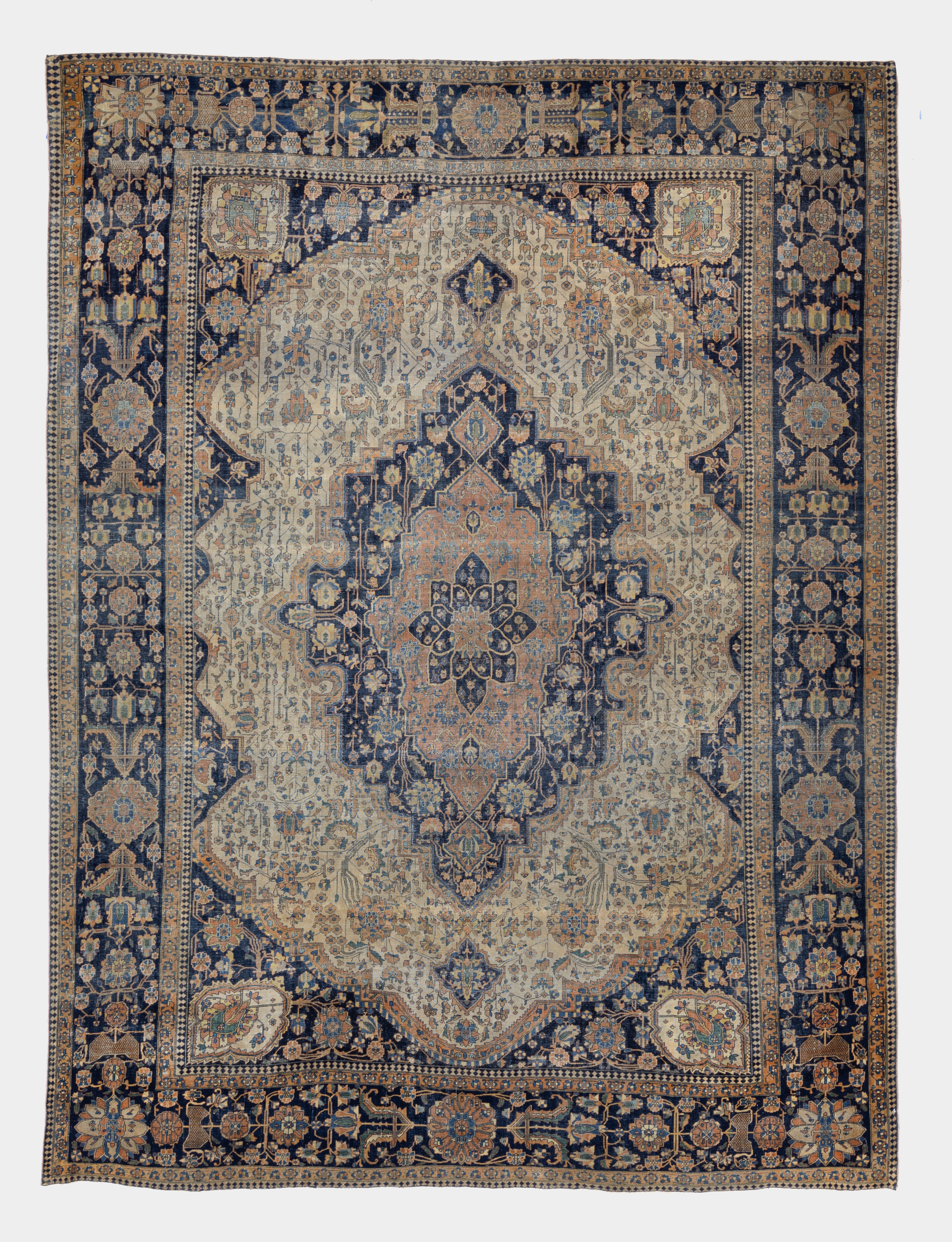Antique Mohtasham Kashan Rug 7' 2'' x 9' 11''