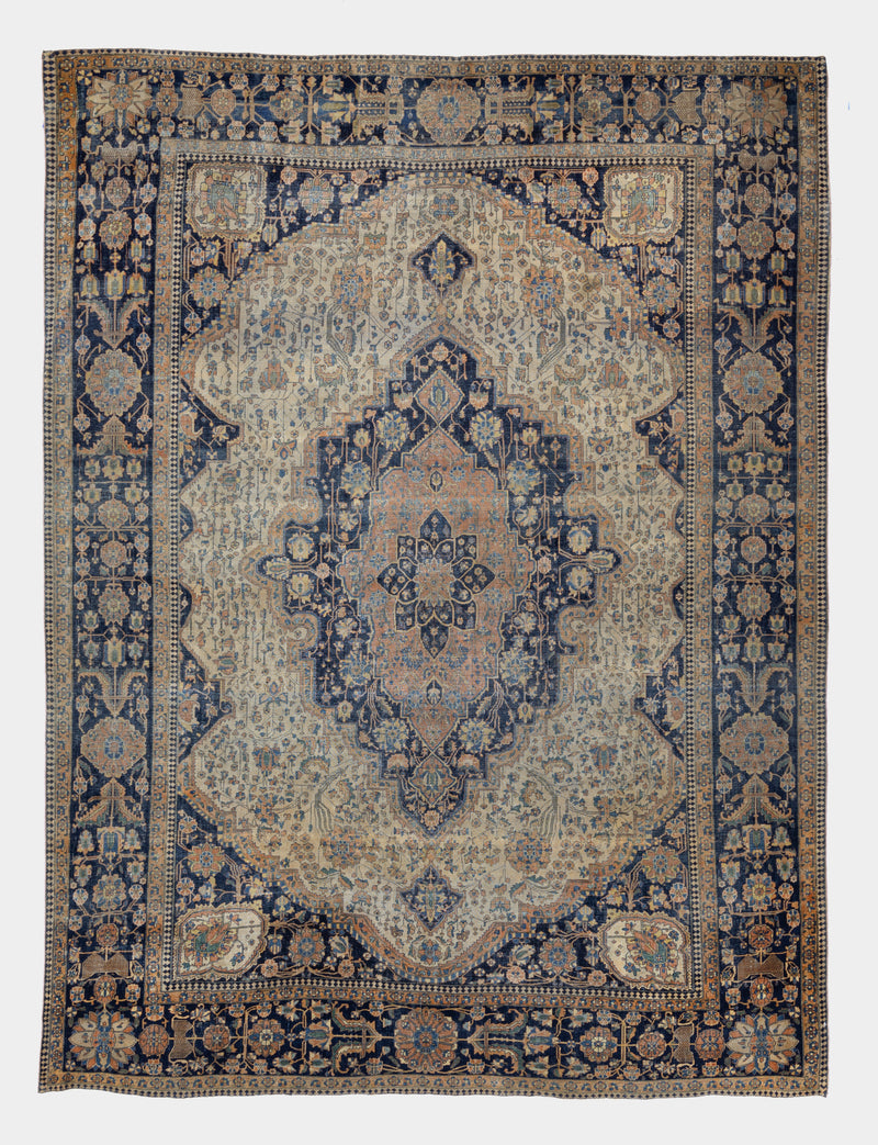 Antique Mohtasham Kashan Rug 7' 2'' x 9' 11''