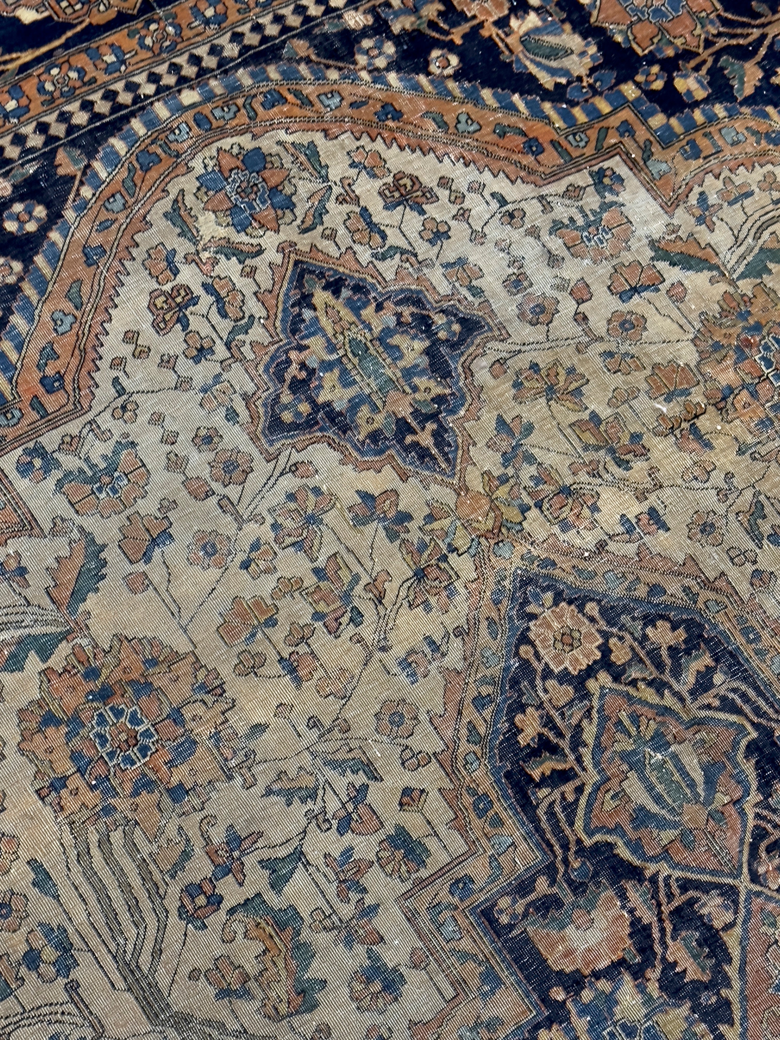 Antique Mohtasham Kashan Rug 7' 2'' x 9' 11''