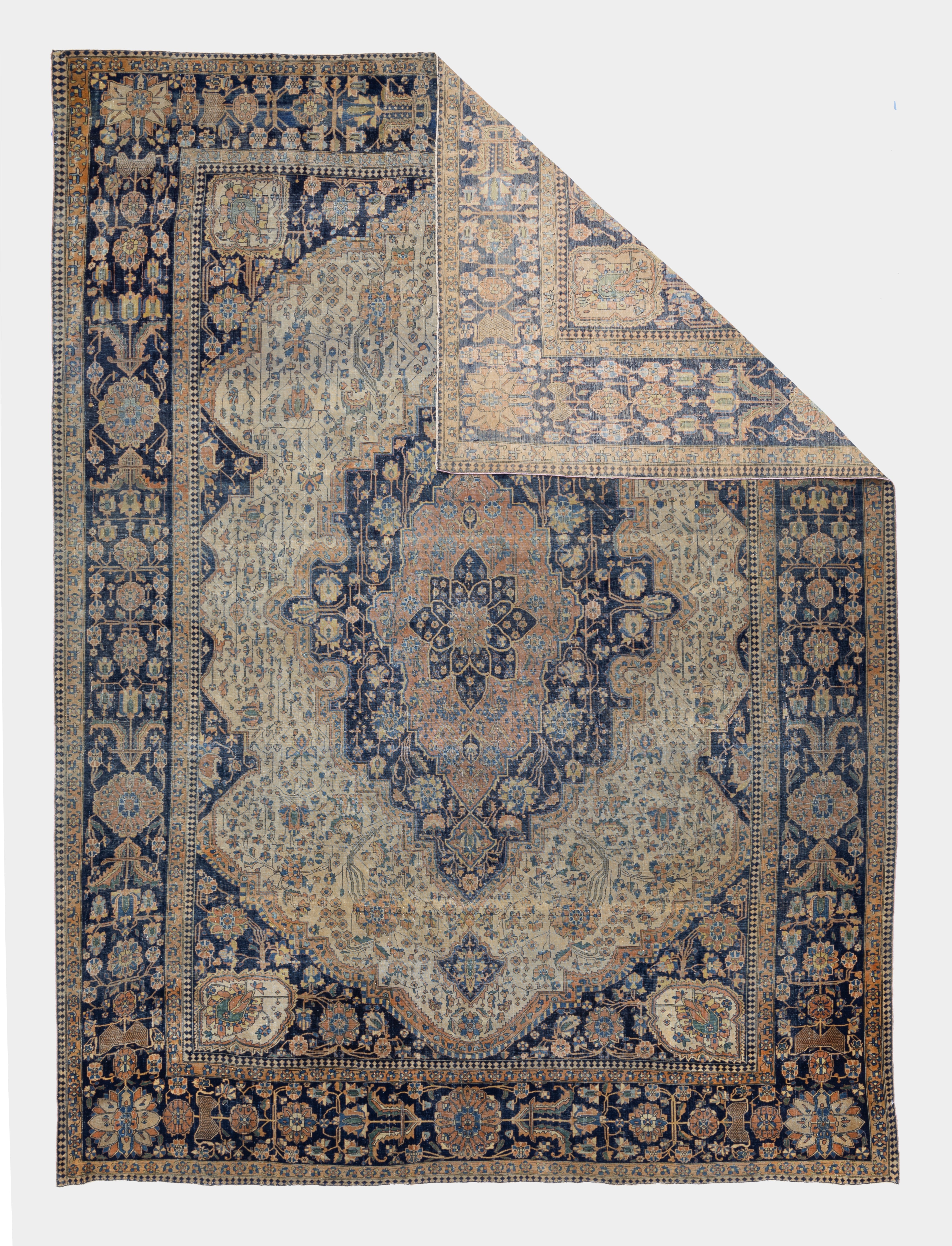 Antique Mohtasham Kashan Rug 7' 2'' x 9' 11''