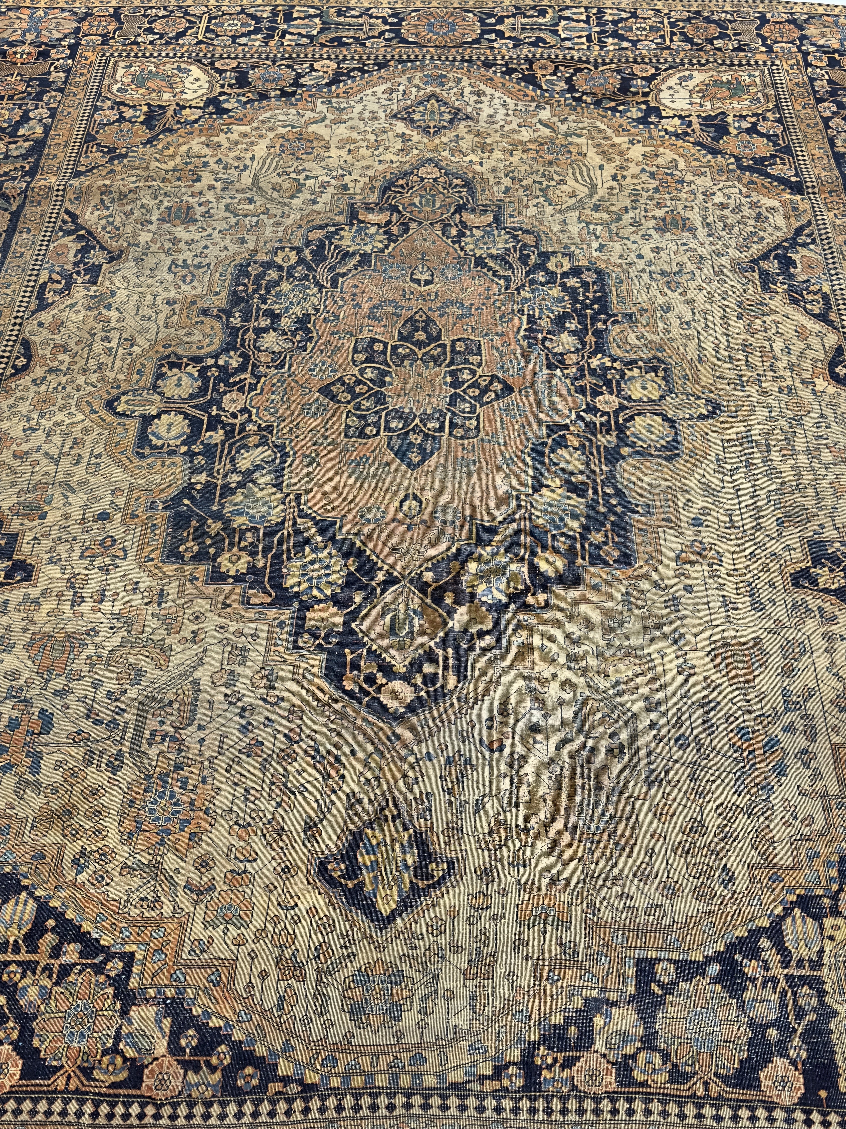 Antique Mohtasham Kashan Rug 7' 2'' x 9' 11''
