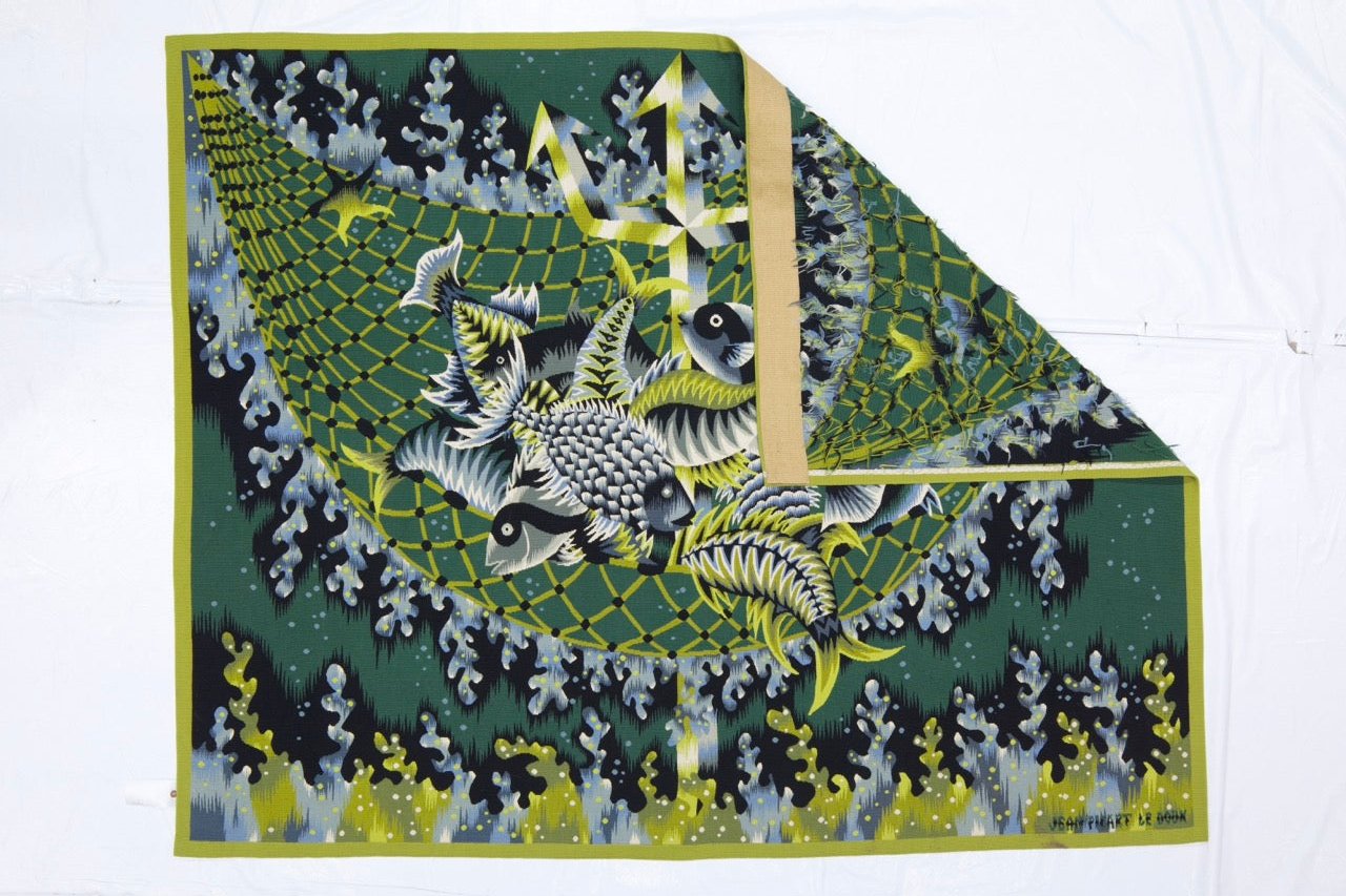 Mid Century Tapestry Signed Jean Picard Le Doux 5'5" x 6'9"