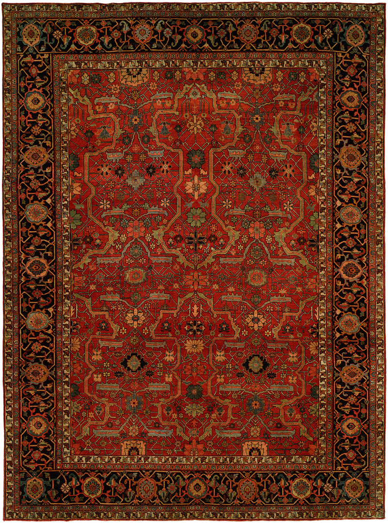 Antique Heriz 104 Red - Blue Rug