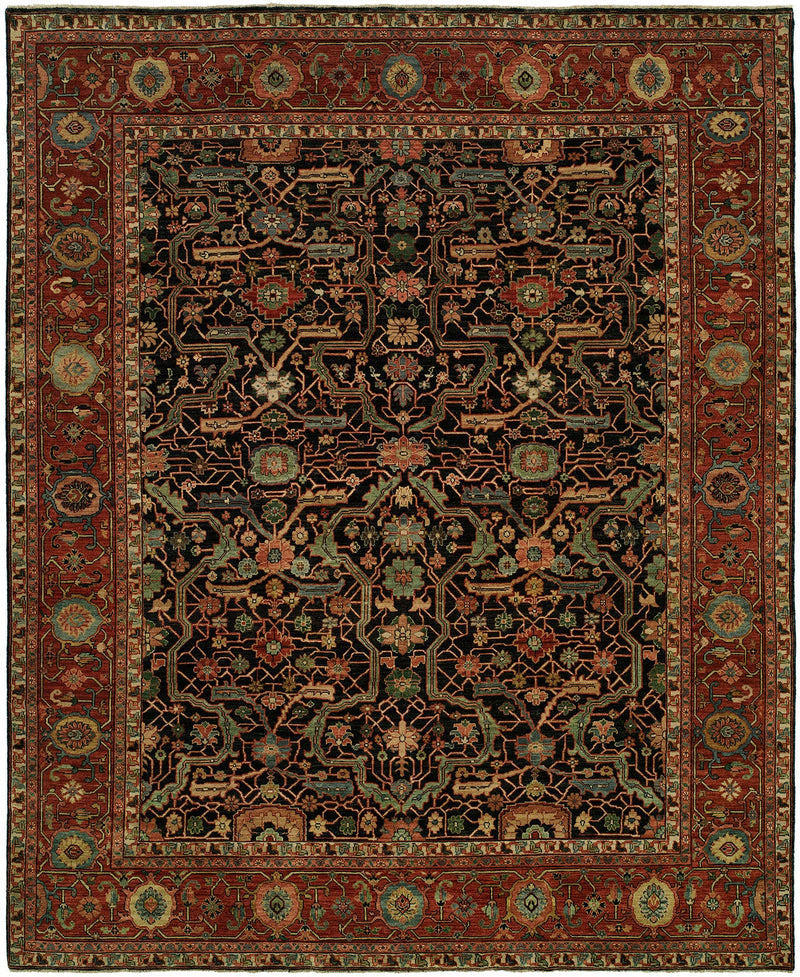 Antique Heriz 121 Blue - Red Rug