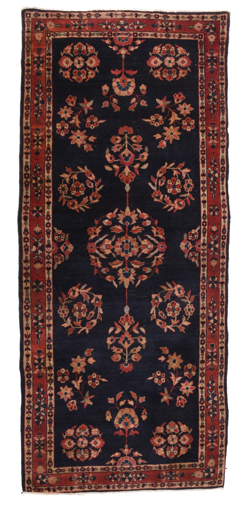Antique Navy Mohajeran Sarouk Rug 2'9'' x 6'8''