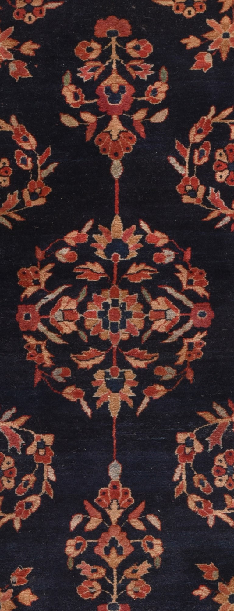 Antique Navy Mohajeran Sarouk Rug 2'9'' x 6'8''