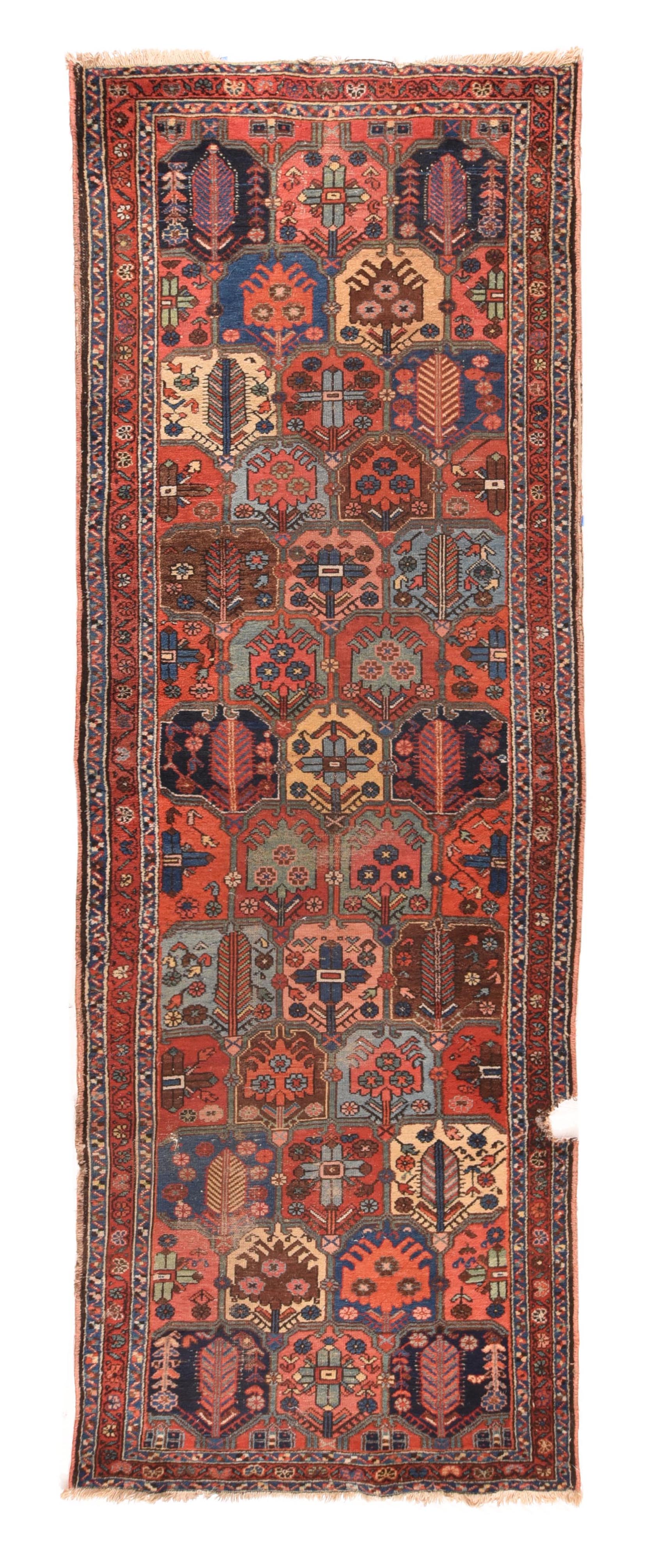 Antique Bakhtiari Rug 3'7'' x 10'3''