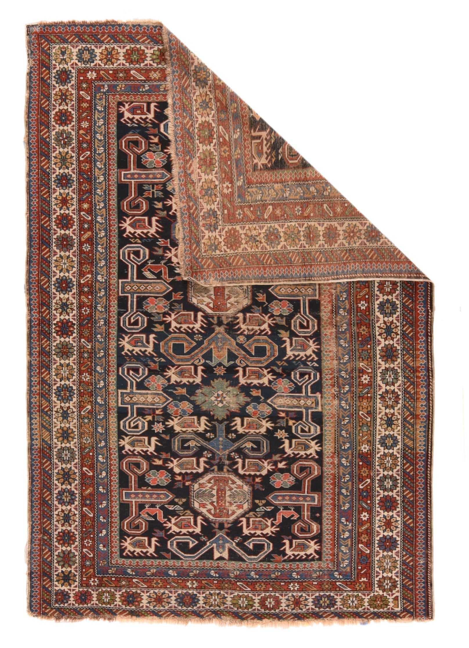 Antique Caucasian Shirvan Rug 4'3'' x 6'3''