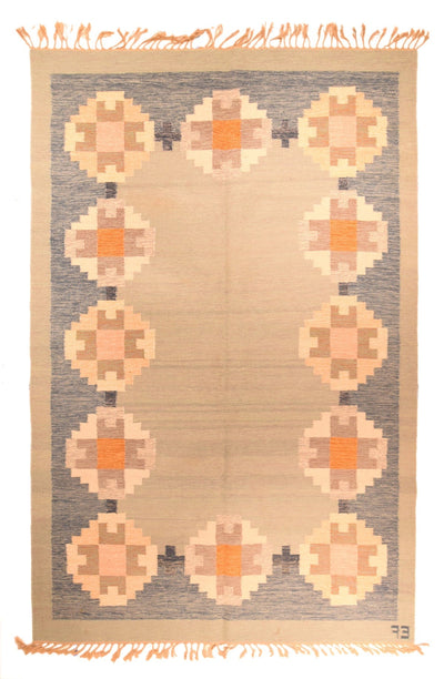 Vintage Swedish Kilim Rug 6'9'' x 10'0