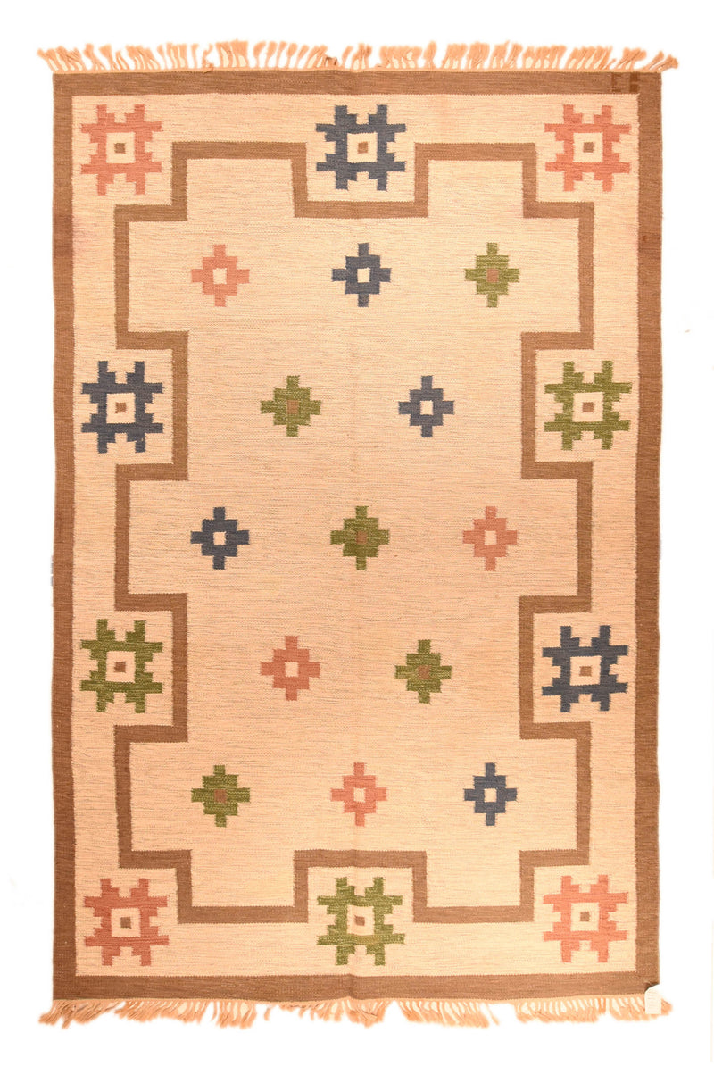 Vintage Swedish Kilim Rug 6'6'' x 9'11''